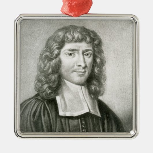 Portret van Dr. Isaac Barrow Metalen Ornament (Voorkant)