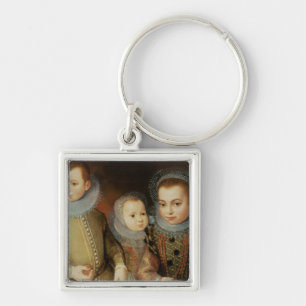 Portret van drie kinderen van een leerling sleutelhanger
