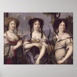 Portret van drie nichtjes kardinaal poster