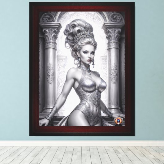 Portret van Drusella Arkaevis AI Art van Xzendor7 Canvas Afdruk (Insitu (Houten vloer))