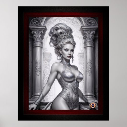 Portret van Drusella Arkaevis AI Art van Xzendor7 Poster (Voorkant)