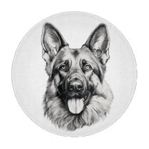 Portret van Duitse Herdershond Ronde Snijplank