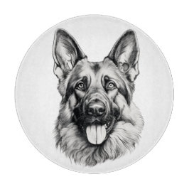 Portret van Duitse Herdershond Ronde Snijplank