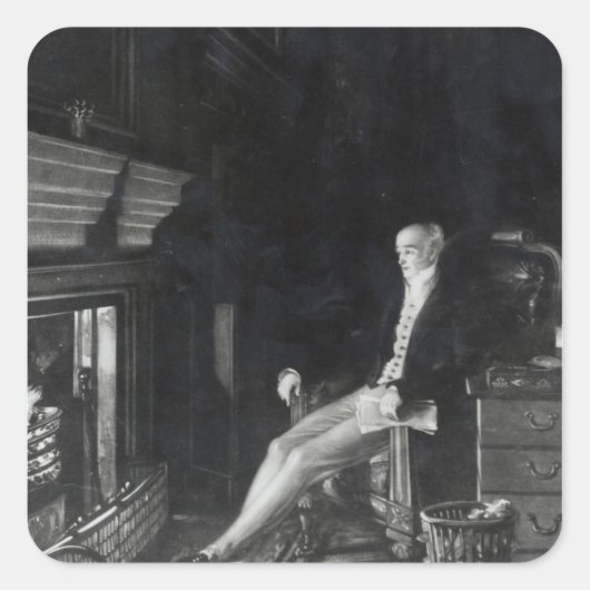 Portret van Earl Gray Vierkante Sticker (Voorkant)