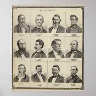 Portret van Early Settler Bottineau, Minnesota Poster