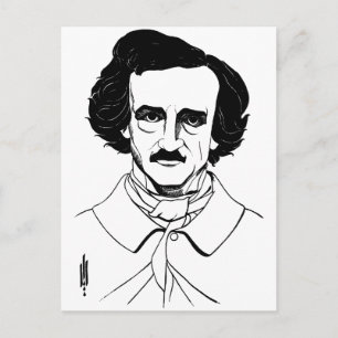 Portret van Edgar Allan Poe Briefkaart