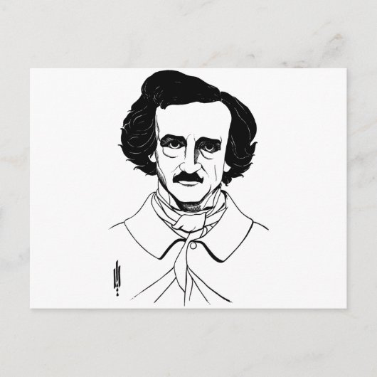Portret van Edgar Allan Poe Briefkaart (Voorkant)