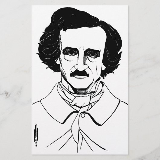 Portret van Edgar Allan Poe Briefpapier (Voorkant)