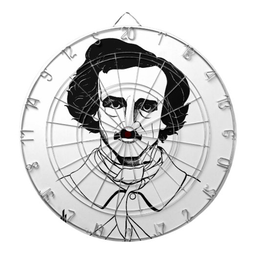 Portret van Edgar Allan Poe Dartbord (Voorkant)