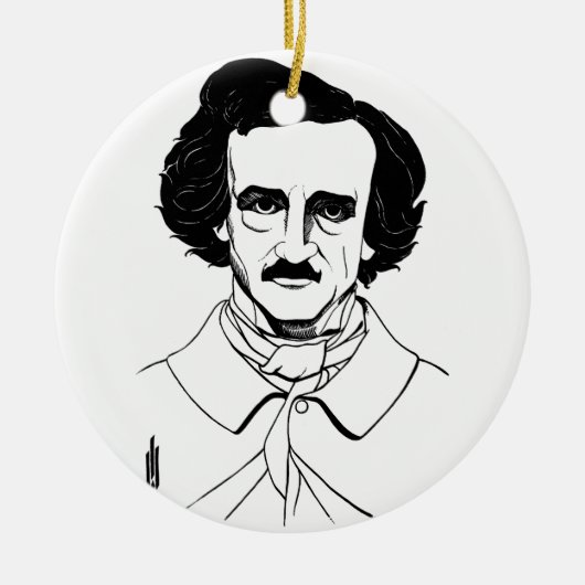 Portret van Edgar Allan Poe Keramisch Ornament (Voorkant)