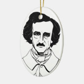 Portret van Edgar Allan Poe Keramisch Ornament (Links)