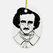 Portret van Edgar Allan Poe Keramisch Ornament (Voorkant)