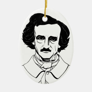 Portret van Edgar Allan Poe Keramisch Ornament
