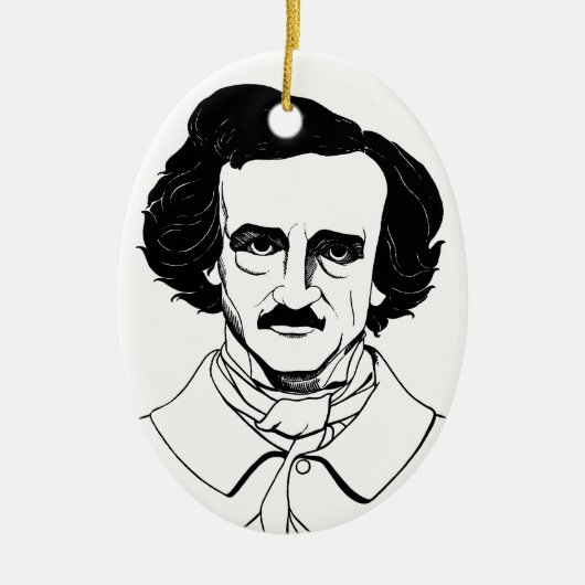 Portret van Edgar Allan Poe Keramisch Ornament (Voorkant)