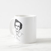 Portret van Edgar Allan Poe Koffiemok (Voorkant links)