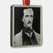 Portret van Edgar Allan Poe Metalen Ornament (Rechts)