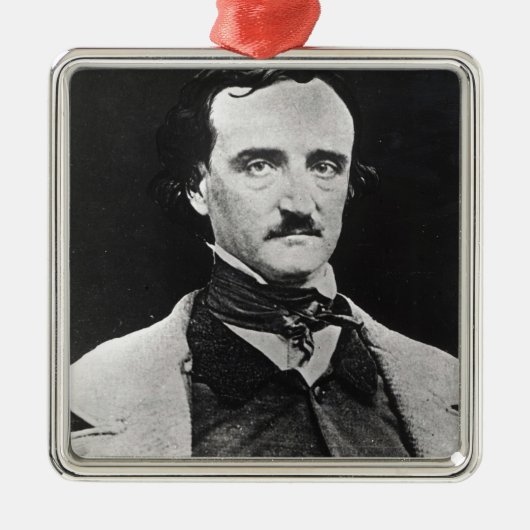 Portret van Edgar Allan Poe Metalen Ornament (Voorkant)
