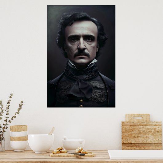 Portret van Edgar Allan Poe Poster (Keuken)