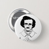 Portret van Edgar Allan Poe Ronde Button 5,7 Cm (Voorkant /achterkant)