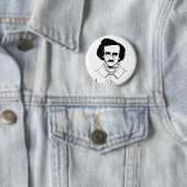 Portret van Edgar Allan Poe Ronde Button 5,7 Cm (In situ)