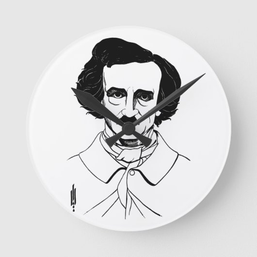 Portret van Edgar Allan Poe Ronde Klok (Voorkant)