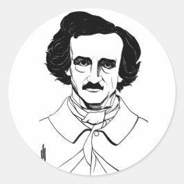Portret van Edgar Allan Poe Ronde Sticker