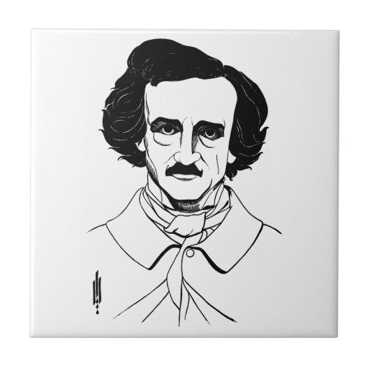Portret van Edgar Allan Poe Tegeltje (Voorkant)