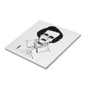 Portret van Edgar Allan Poe Tegeltje (Zijkant)