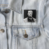 Portret van Edgar Allan Poe Vierkante Button 5,1 Cm (In situ)