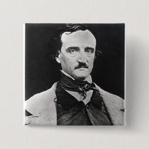 Portret van Edgar Allan Poe Vierkante Button 5,1 Cm