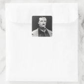 Portret van Edgar Allan Poe Vierkante Sticker (Tas)
