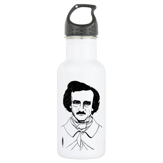 Portret van Edgar Allan Poe Waterfles (Voorkant)