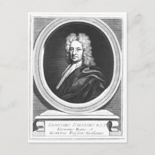 Portret van Edmond Halley Briefkaart (Voorkant)