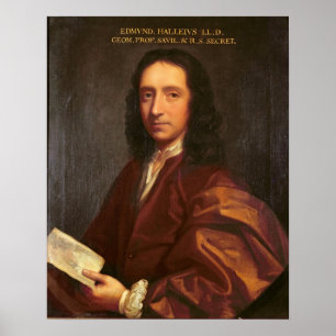 Portret van Edmond Halley, c.1687 Poster