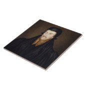 Portret van Edmund Grindal (c.1519-83) aartsbissch Tegeltje (Zijkant)