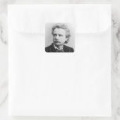 Portret van Edvard Grieg Vierkante Sticker (Tas)