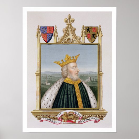 Portret van Edward III (1312-77) King of England Poster (Voorkant)
