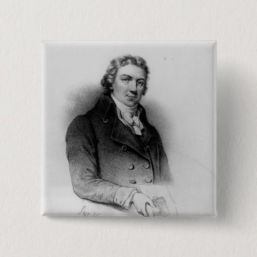 Portret van Edward Jenner Vierkante Button 5,1 Cm (Voorkant)