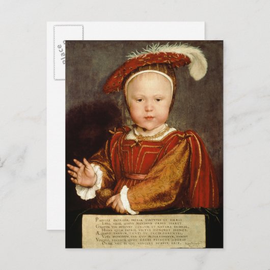 Portret van Edward VI als kind, c.1538 Briefkaart (Voorkant / Achterkant)