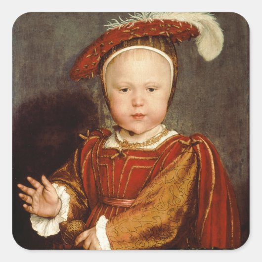 Portret van Edward VI als kind, c.1538 Vierkante Sticker (Voorkant)
