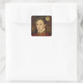 Portret van Edward VI Vierkante Sticker (Tas)