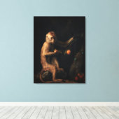 Portret van een aap canvas afdruk (Insitu (Houten vloer))