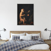 Portret van een aap canvas afdruk (Insitu (Slaapkamer))