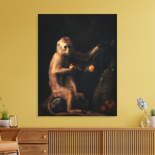Portret van een aap canvas afdruk (Insitu (Woonkamer))