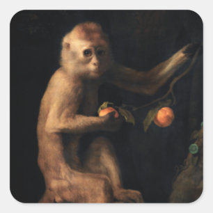 Portret van een aap vierkante sticker