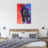 portret van een abstract paard canvas afdruk (Insitu (Slaapkamer))
