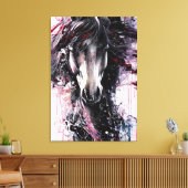 Portret van een abstract vuurpaard canvas afdruk (Insitu (Woonkamer))