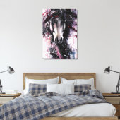 Portret van een abstract vuurpaard canvas afdruk (Insitu (Slaapkamer))