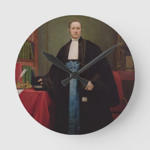 Portret van een advocaat in zijn bibliotheek, 1852 ronde klok