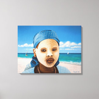 Portret van een Afrikaanse vrouw Canvas Afdruk
